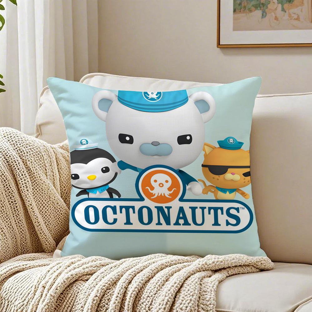 Cute Kids Cartoon OOctonauts Cushion Cover Linen Pillowcase Soft for Sofa Bed Home Room Decor