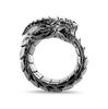Cool Men Golden Dragon Rings Silver Color Fashion Red AAA Zircon Hip Hop Motorcycle Punk Party Jewelry Gift Size 6-13 Wholesale