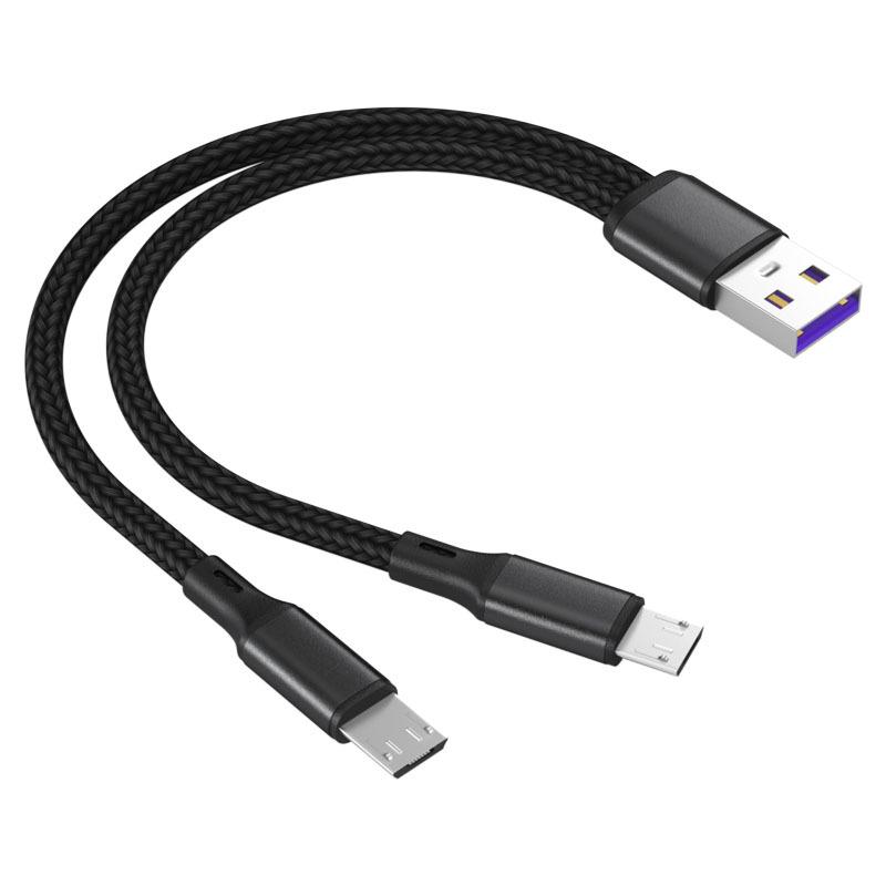 Двойной сверхбыстрый зарядный кабель 5A с двумя портами Type-C