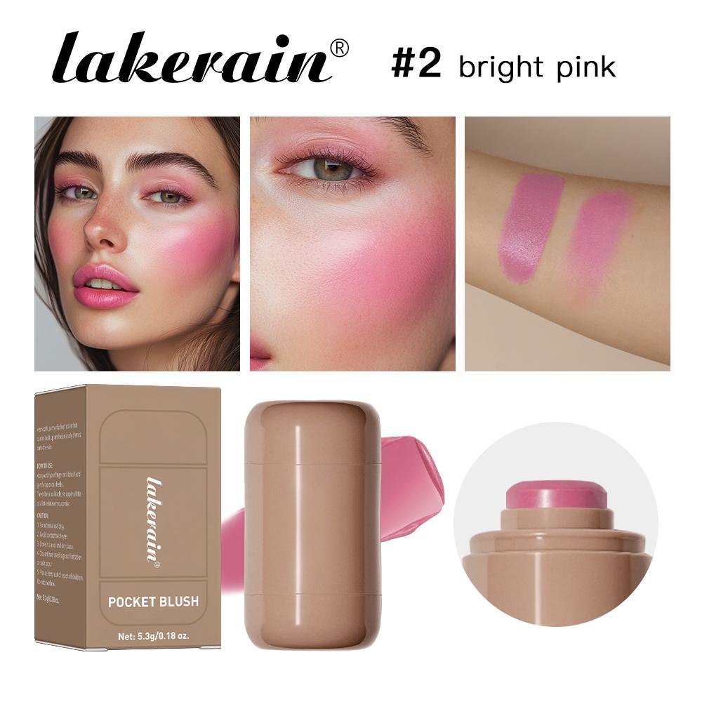 Lakerain 3-в-1 Тинт для щек и губ Увлажняющий стик-румяна Водостойкий Легко наносимый Румяна Шелковисто-гладкий Кремовые румяна Матовый Контурный макияж