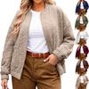 Women's Fashion Casual Plus Size Solid Color Long Sleeve Jacket