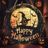 2D Pumpkin Head Art Decoration Wooden Hanging Pendant Door Decor Wreath Sign  Porch