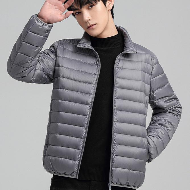 Мужские однотонные легкие зимние теплые парки с воротником-стойкой, хлопковые пуховые парки для мужчин, повседневные толстые куртки, мужские зимние пальто
