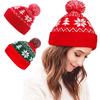 1Pc Snowflake Woolen Hat Christmas Knitted Holiday Warm Hairball