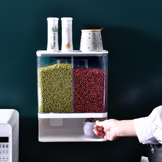 Удобный контейнер для хранения пищевых продуктов 1 л/1,5 л/3 л, настенный влагозащищенный компактный контейнер для хранения зерна, органайзер для диспенсера для круп