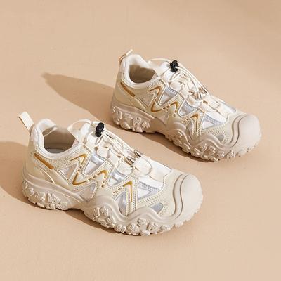 Женские низкие туфли для скейтбординга с толстой подошвой и круглым носком из сетчатой ткани. Удобная и дышащая повседневная спортивная обувь с низким верхом.