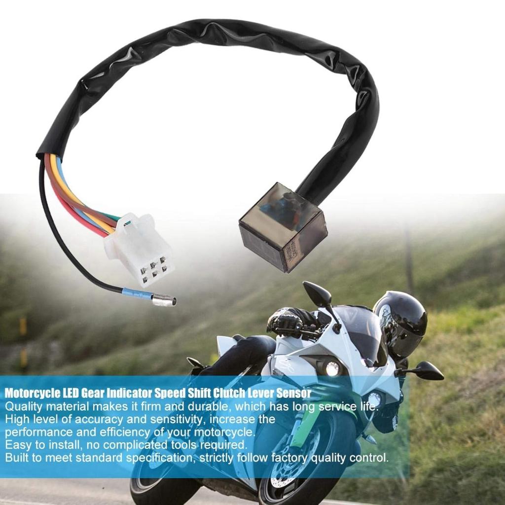 Motorcycle Gear Indicator, Universal Waterproof LED Digital Gear Indicator Speed Shift Clutch Lever Sensor Accessory