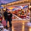 Фотофон для праздничной вечеринки 6x13 футов, Рождественский баннер на гаражную дверь, Зимнее покрытие для гаражной двери с заснеженной большой сезонной сценой, Подвесное украшение
