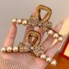 Rhinestone Bow Claw Clip Korean Style Pearl Hair Claw Sweet Large Shark Clip  Ladies