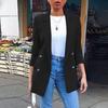 Women's Solid Colour Fashion Lapel Slim Fit Slit Pocket Cardigan Suit Coat