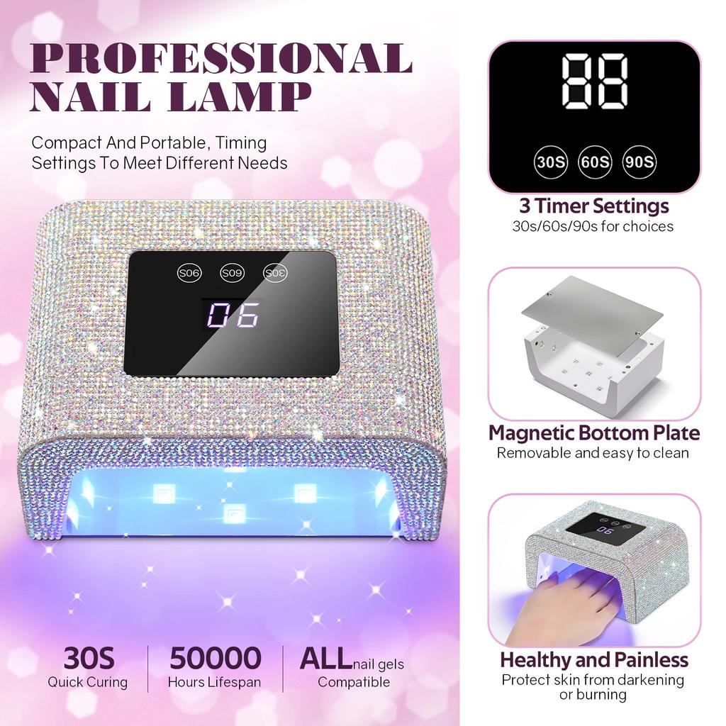 DianaBeauty УФ LED лампа для ногтей Профессиональная 15 Вт сушилка для ногтей с ЖК-сенсорным экраном и 3 настройками времени 15 светодиодов Лампа для маникюра Инструменты