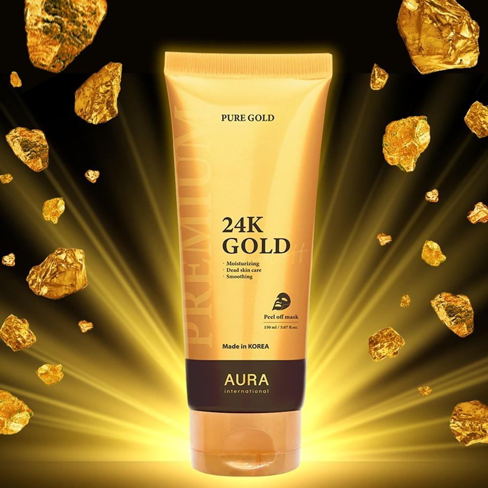 Смываемая маска-пленка Aura премиум-класса с 24-каратным золотом, 1 шт.