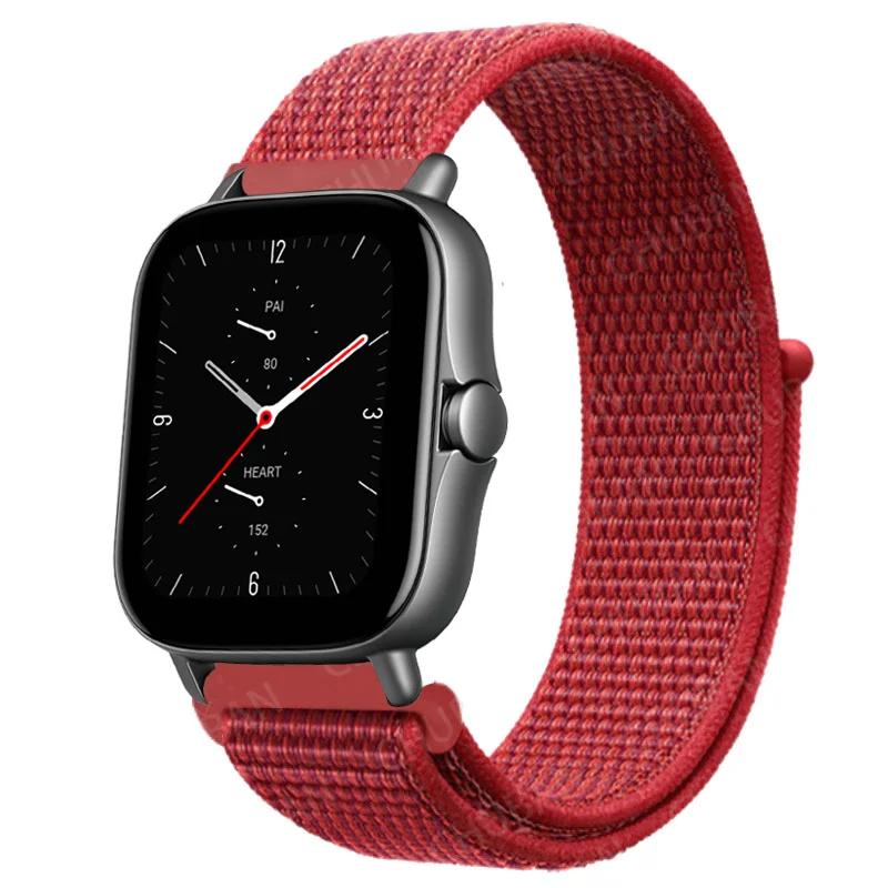 20mm/22mm Nylon Loop Watch Band For Amazfit GTS/4/2/2e/3/GTS2 Mini/GTR 4/3 pro/GTR2/2e/stratos 2/3 Bracelet Amazfit Bip-u Strap