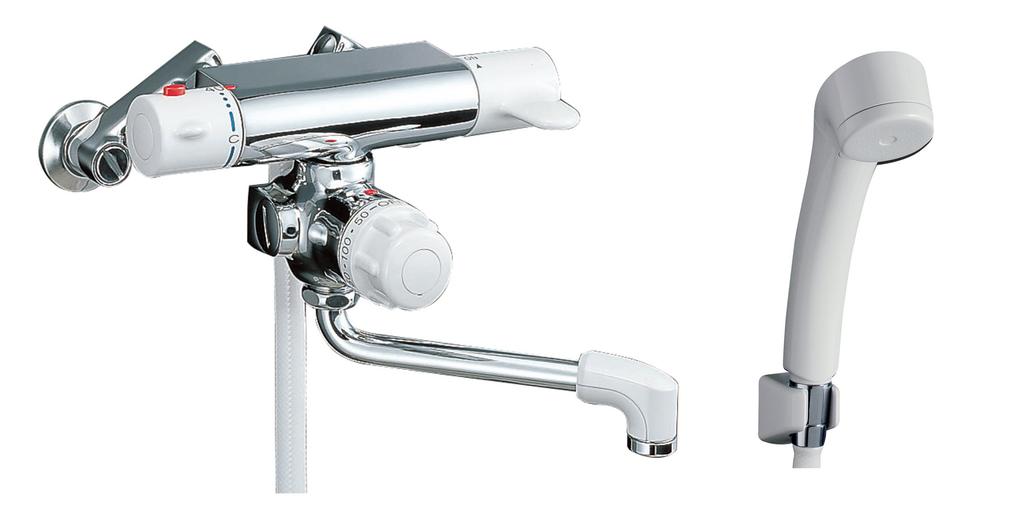 LIXIL INAX Bathroom Wall Mounted Shower Bath Faucet with Quantitative Water Stop Comes with Check Spout Length 170mm RBF-107 Thermostat, Valve,