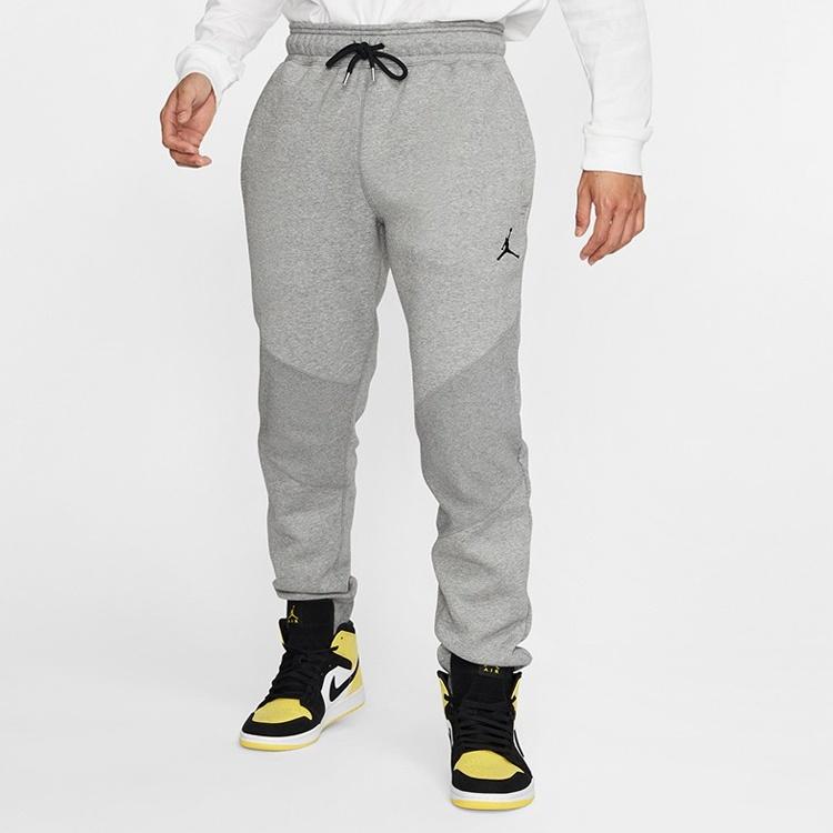 Air Jordan Fleece Casual Bundle Feet Sports Long Pants Gray Men's CD8740-091