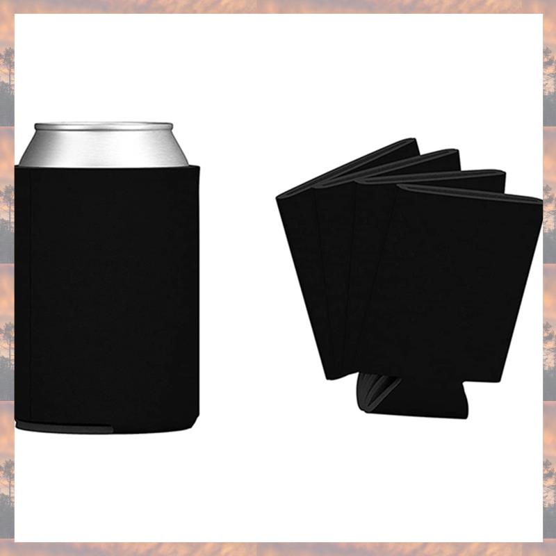 Тренд 2025 года Оптовые охладители для банок (Упаковка 100 шт.) Пустые пенные рукава Однотонные Мягкие Изолированные Заготовки Для Бутылок Соды, Пива, Воды (черный)