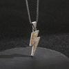 Unisex Minimalist Hip-Hop Lightning Pendant with Full Diamond Design