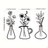 3 Pieces Vase Wall Hanging Decor Flowers Art Collectible Crafts Black Figurine Decorative