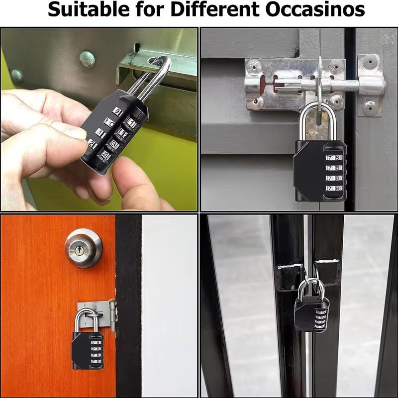 4-значный навесной замок с паролем, цинковый сплав, водонепроницаемый замок, уличный механический замок для школьного спортзала, шкафчика/забора, защелка Secur