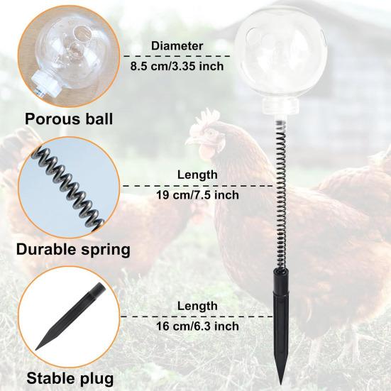 Игрушка для кормления цыплят, 2 шт., качели для цыплят, медленная кормушка с пружиной и колышком для земли, дозатор угощений для кур, домашней птицы, уток