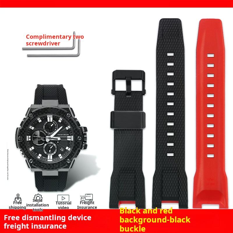 Высококачественный силиконовый ремешок для часов Casio G-Shock GST-W120L S130L S310 B100 GST-W100G Мужской резиновый браслет ремешок Браслет