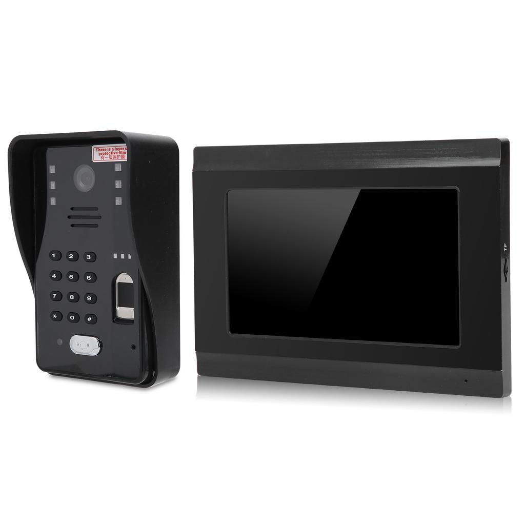 7-дюймовый видеодомофон безопасности проводной Wi-Fi отпечаток пальца пароль IC карта удаленная разблокировка ночное видение