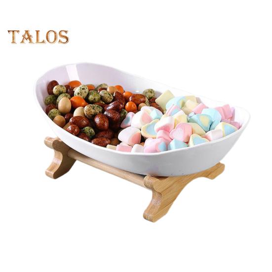 Блюдо для фруктов, элегантный деревянный держатель, овальная отличная 1/2-ярусная овальная подставка для сервировки фруктов для дома