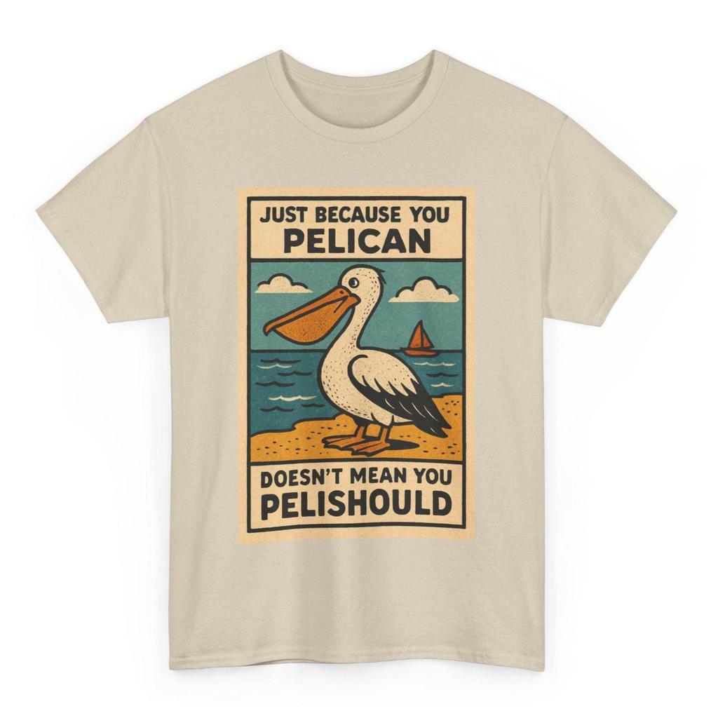 Pelican Pun T-Shirt: Retro Comic Bird Meme, Hilarious Gift