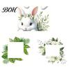 Switch Decal Removable Plants Flower Sticker, Decorative Green Leaf Floral Bunny Light Paint Safe Sticker Socket Decal, DIY Art Murals for Kids Girls