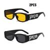 2 шт. Панк Буквенные Модные Солнцезащитные Очки Новые Прямоугольные Ретро Хип-Хоп Стиль Высококлассное Ощущение Острые Солнцезащитные Очки для Девушек для Женщин