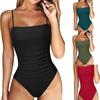 2024 One-piece Swimsuit Women's Solid Color Sexy Backless European and American Swimsuit