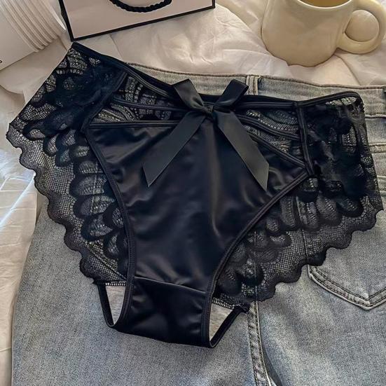 Women's Sexy Lace Lace Low Rise Hipster Underwear Soft Floral Panties Seamless Sheer Mesh