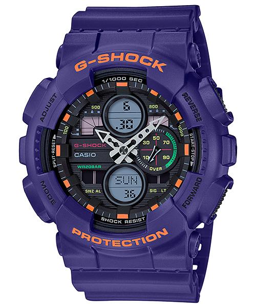 Casio Мужские часы G-SHOCK GA-140-6A, цифровые, кварцевые, ударопрочные, водонепроницаемые 200м, из смолы