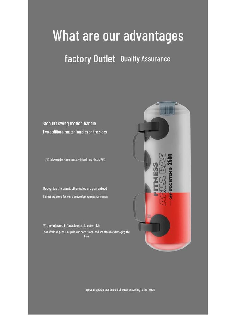 Portable Inflatable Weighted Water Bag for Strength and Balance Training