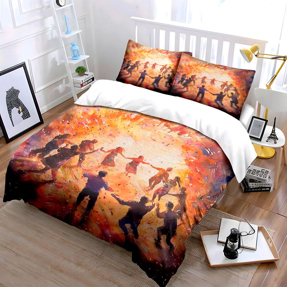 Dance Celebration Art Print Bedding Duvet Cover Set Duvet Cover Pillowcases  (1*Duvet Cover 2*Pillowcases, without duvet insert)