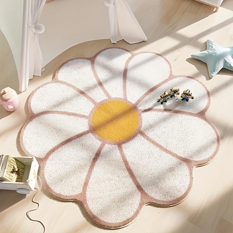 Nordic Fluffy Sun Flower Special Shape Plush Carpet Bedside Rugs Girl Bedroom Home Decor Children Room Floor Mats Soft Rug