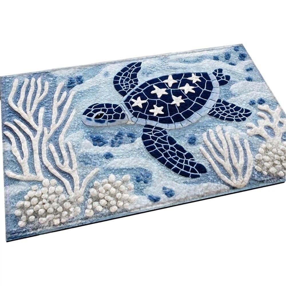 2D Flat Marine Decor Doormat Non Slip Bathroom Rug Welcome Mat Entrance Rug Entryway