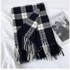 Women's Plaid Scarf - Windproof Warm Winter Scarf with Fringe Tassels Multi-Color Options for Casual & Formal Outfits