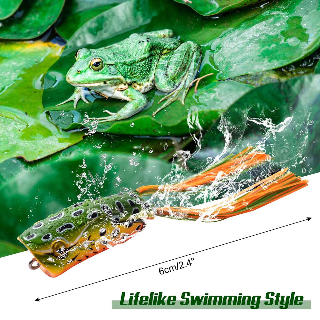 Goture Приманка Лягушка Поппер Тип 10 Штук Набор Приманок Мягкая Приманка Лягушка Приманка Лягушка Змееголов Приманка для Рыбалки Искусственная Приманка Ловля Басса Морская Пресноводная