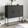 VidaXL Highboard Black 100.5x39x107 Cm Steel, Buffet, Cupboard, Sideboard, Cabinet, Storage Cabinet, Cabinet 846536
