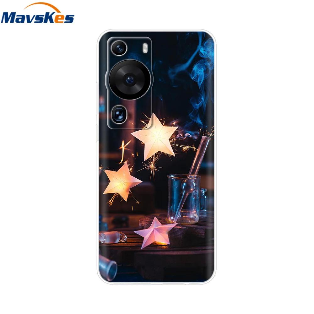 Чехол для Huawei P60 Pro Милое Сердце Мультяшный Расписной Силиконовый Прозрачный ТПУ Задняя Крышка Для Huawei P 60 P60 2023 P60Pro Чехлы для Телефона