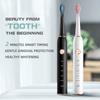 Black and White Sonic Electric Toothbrush for Male and Female Lovers 5-mode USB Charging IPX7 Waterproof Sonic Electric