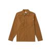 Solid Color Comfortable Breathable Square Neck Long Sleeve Shirt Men Shirts Khaki A5QRZ932