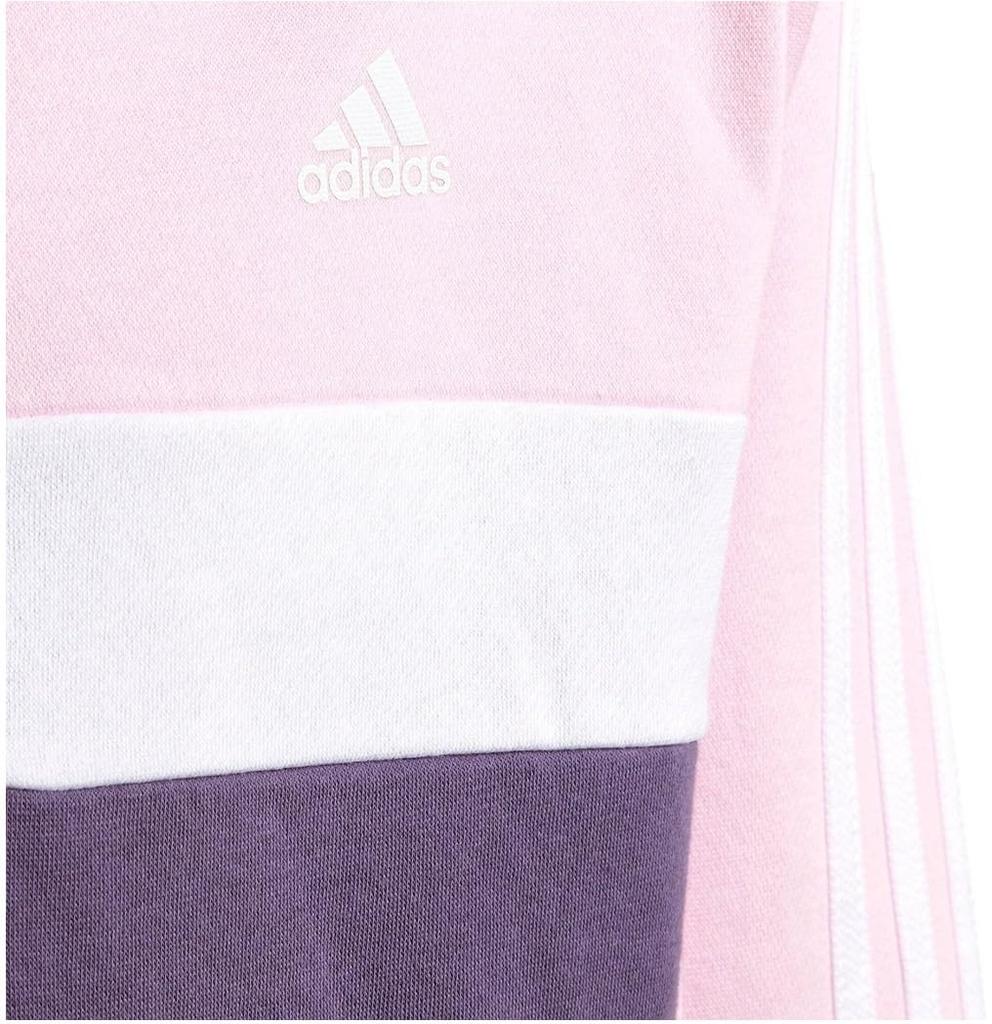 Спортивный костюм Tiberio Color Block Free для детей DTP57 Яркий фиолетовый Теневой фиолетовый J150 [Adidas] Верх с тремя полосками Розовый/Белый/Теневой Низ