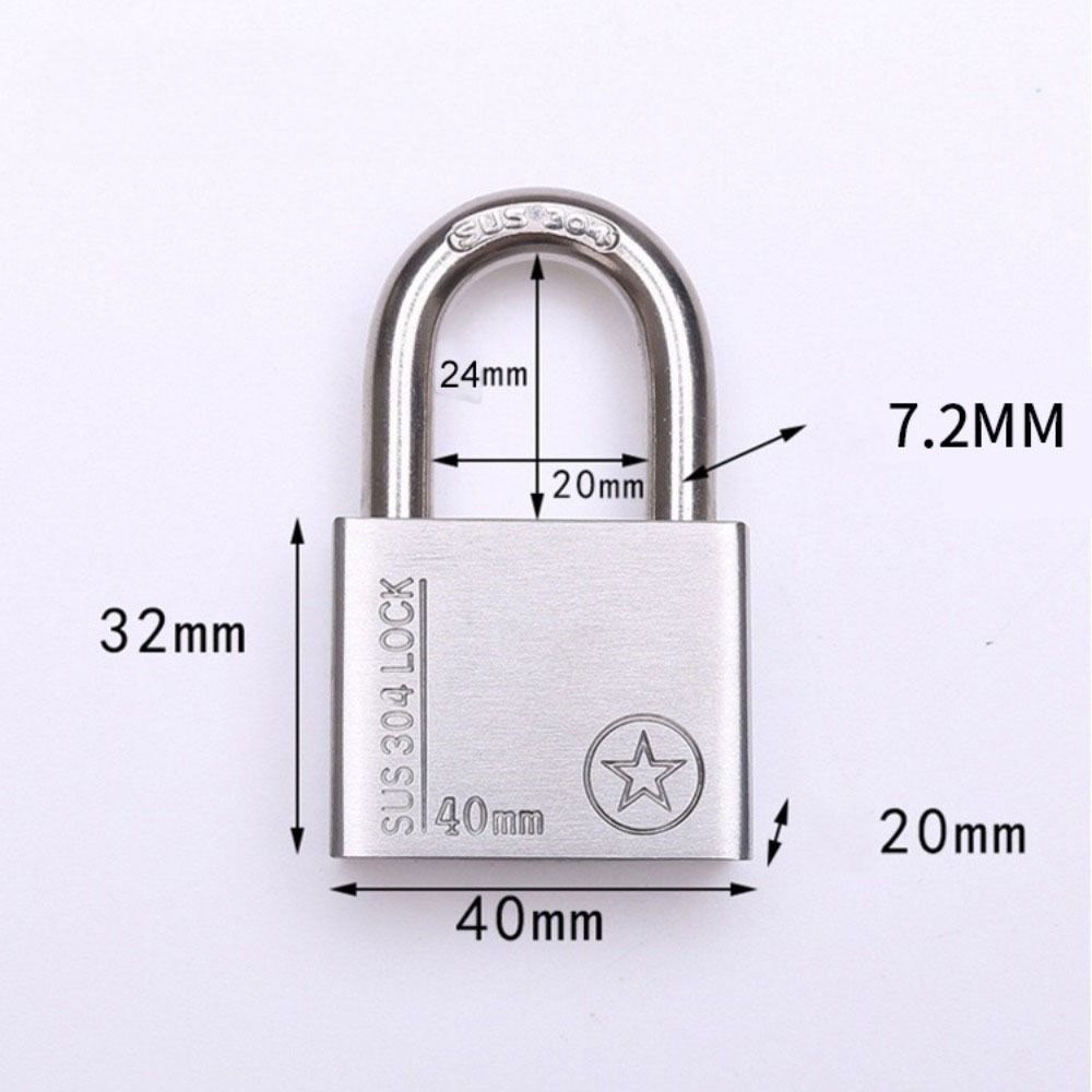 3 ключа, всепогодный навесной замок из нержавеющей стали 304, прочный, устойчивый к ржавчине, навесной замок для ворот, 30/40/50/60 мм, противоугонный замок для спортзала, садового сарая
