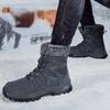 Пара шнурованных сноубутсов, полусапожки с меховой подкладкой, плюшевые хлопковые туфли, нескользящие, зимние, теплые, уличные кроссовки, износостойкие