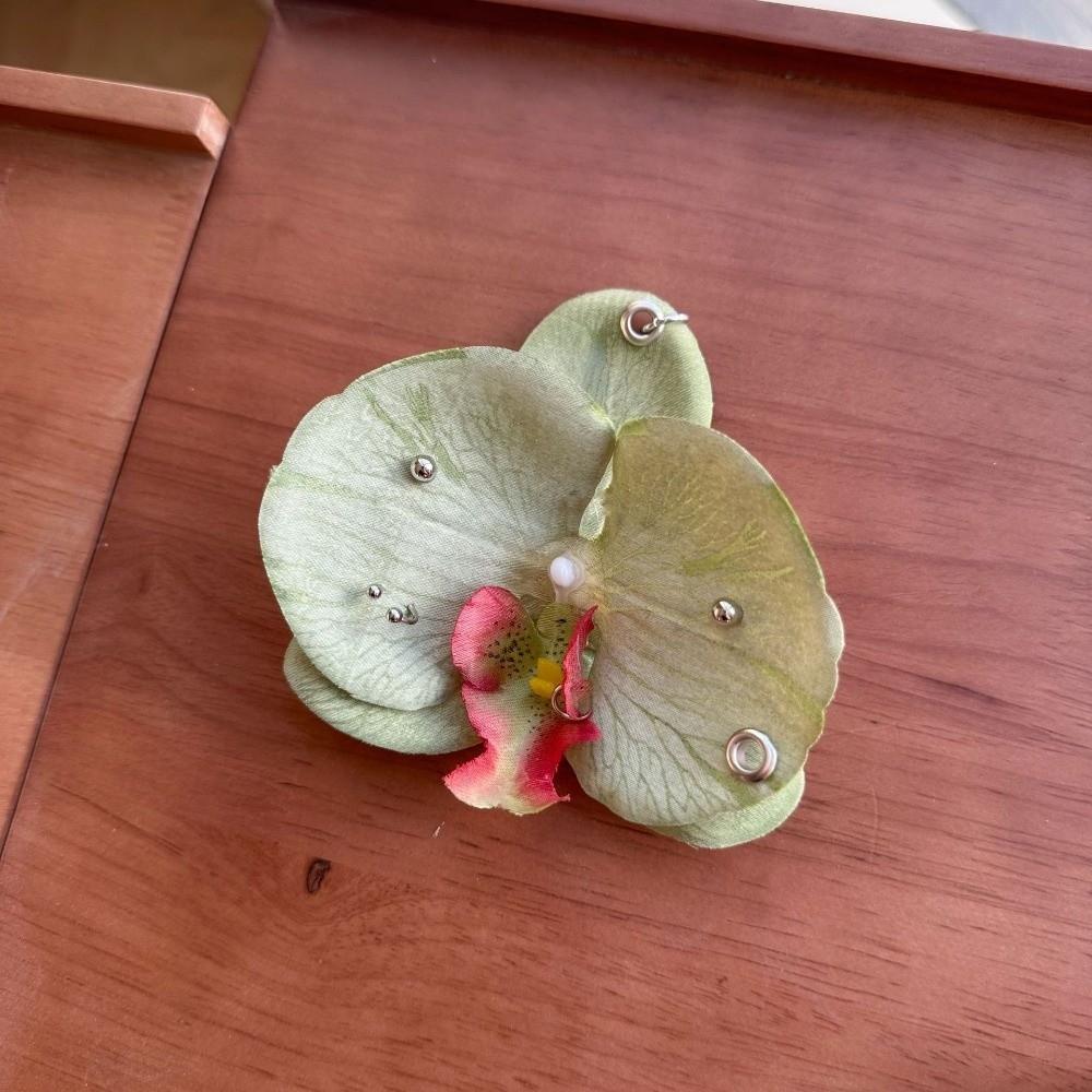 Gifts Phalaenopsis Orchid Keychain Cloth Backpack Hangings Decor Simulation Flower Keyring  Bag