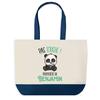 Sac shopping - PLANETEE - Benjamin Pas Touche Panda - Bleu - Coton - 40 x 45 cm