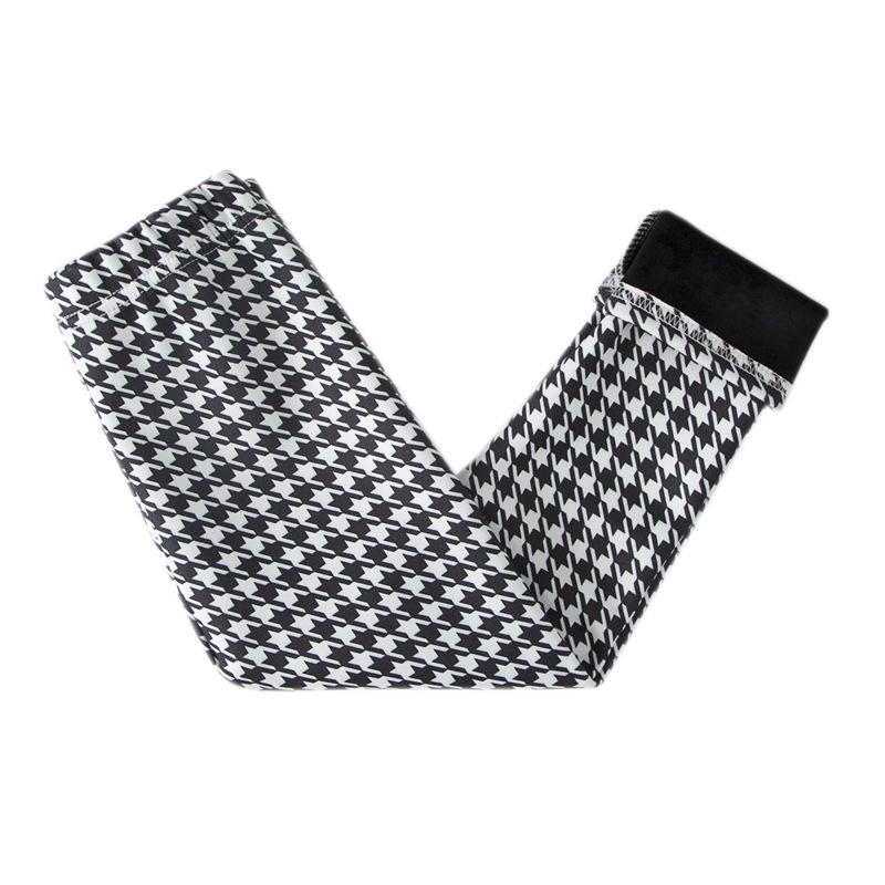 Леггинсы для девочек, плотные, теплые, длинные брюки с принтом, детские эластичные леггинсы