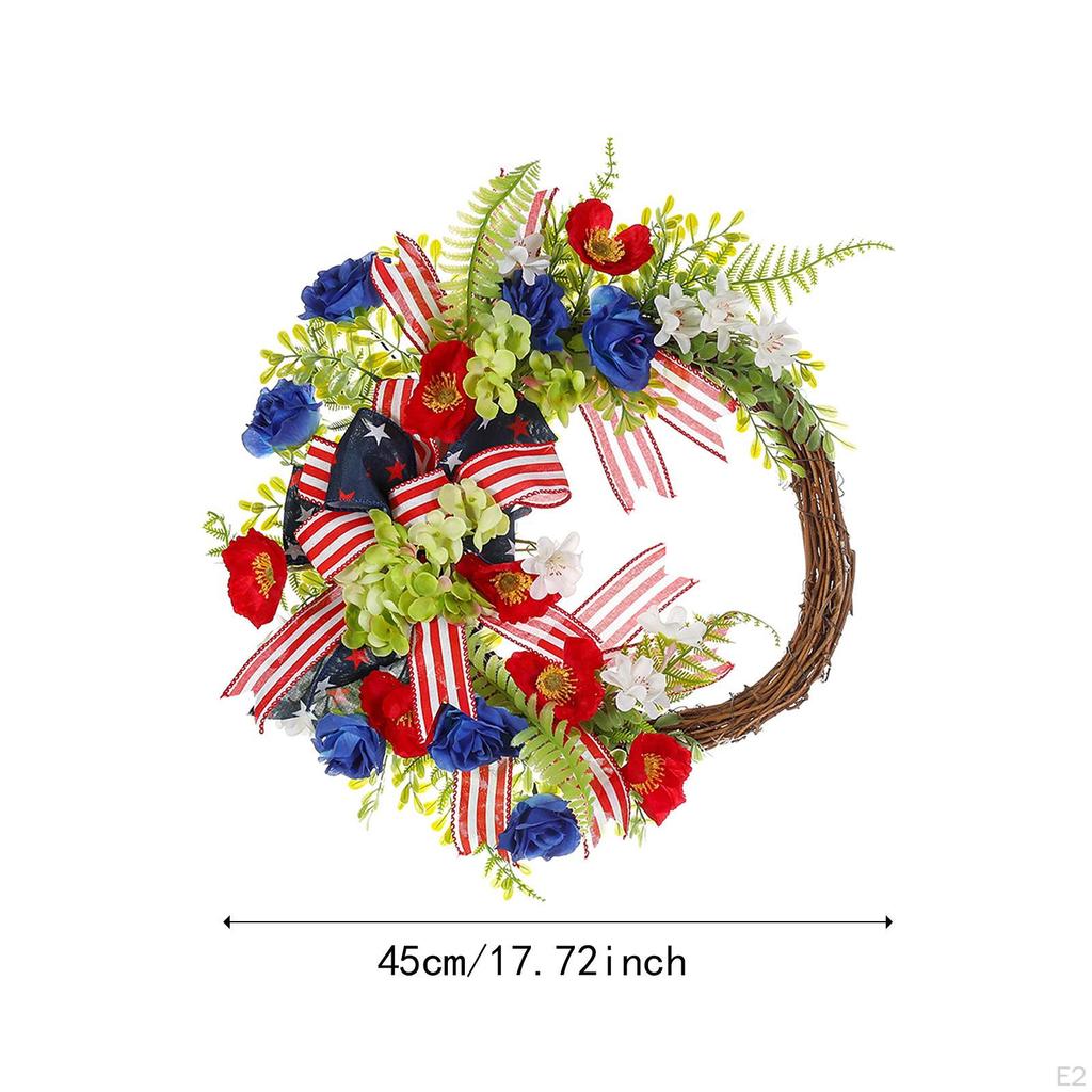 Patriotic Wreath July 4TH Door Sign Artificial Garland for Hotel Wall Outdoor Living Room